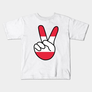 Austria Flag V Sign Kids T-Shirt